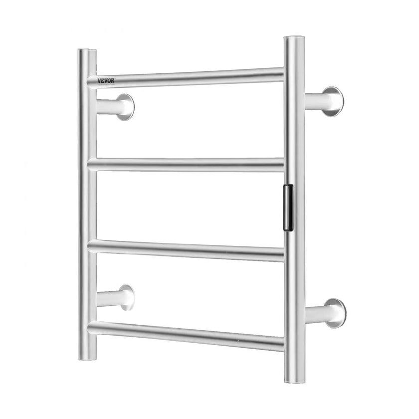 VEVOR 4-Bar Towel Warmer Rack Wall Mounted Heated Towel Rack for Bathroom Silver
