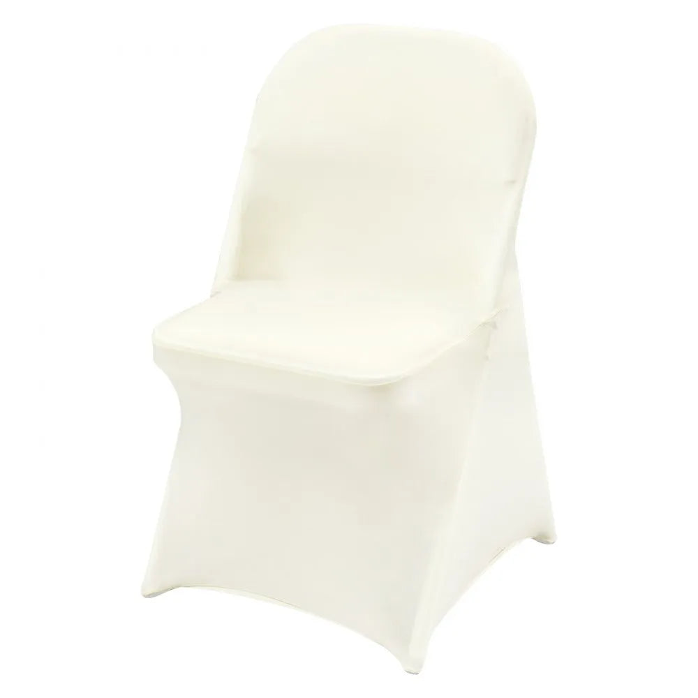 VEVOR 30PCS White Stretch Spandex Folding Chair Covers for Wedding Party Dining
