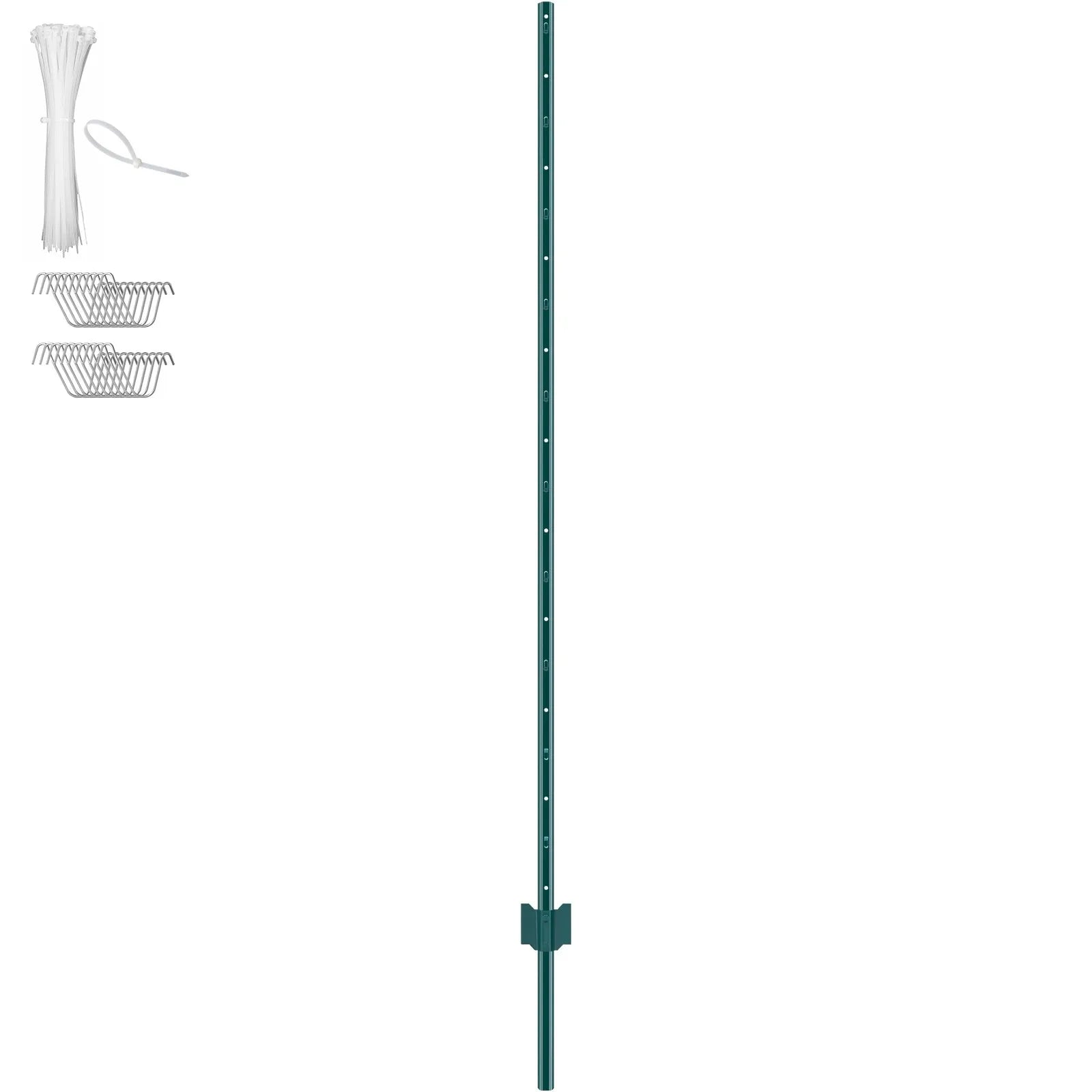 VEVOR 6 Feet Fence Post 10 Pack T-Post Heavy Duty Metal Fence Posts Green