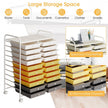 20 Drawers Storage Rolling Cart Studio Organizer-Yellow