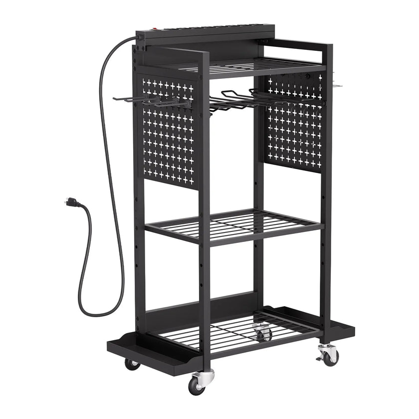 VEVOR 4-tier Tool Organizer Cart with Charging Station Garage Cart on Wheels
