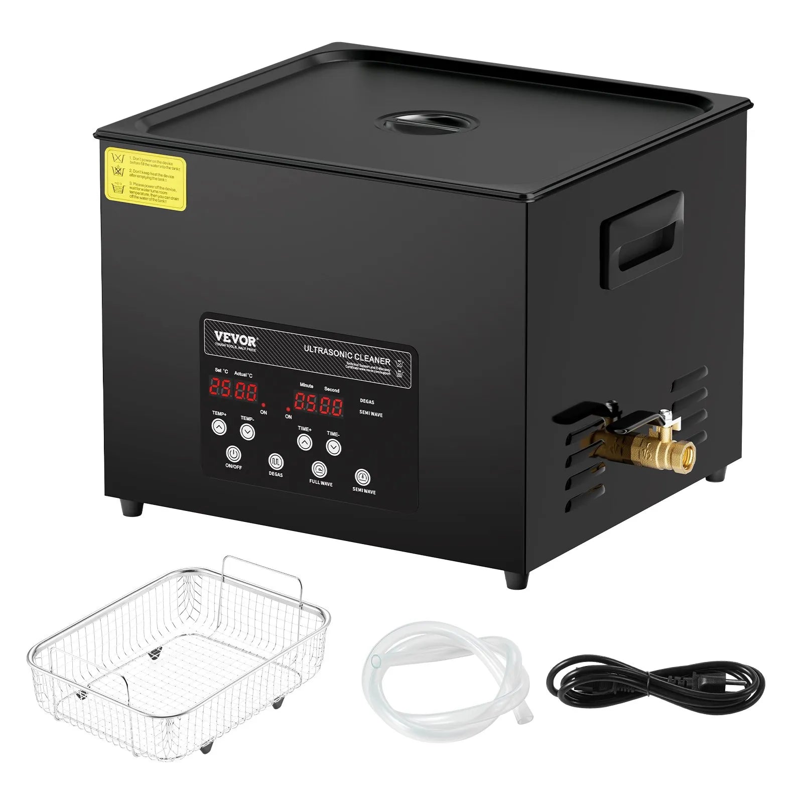 VEVOR 15L Ultrasonic Cleaner Cleaning Machine with Basket Heater and Timer 360W