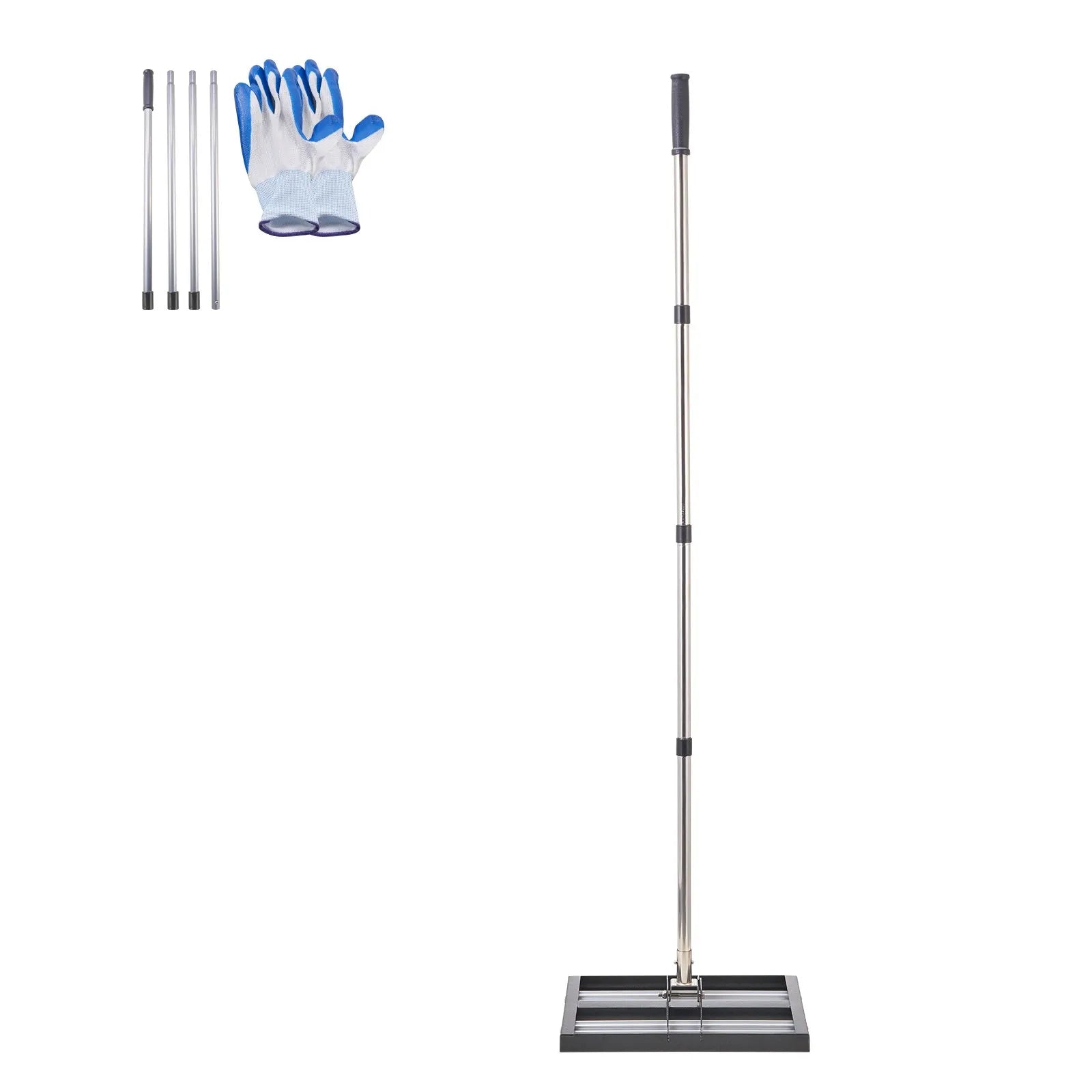VEVOR 17x10in Lawn Leveling Rake with 63.4 in Adjustable Handle for Yard Garden