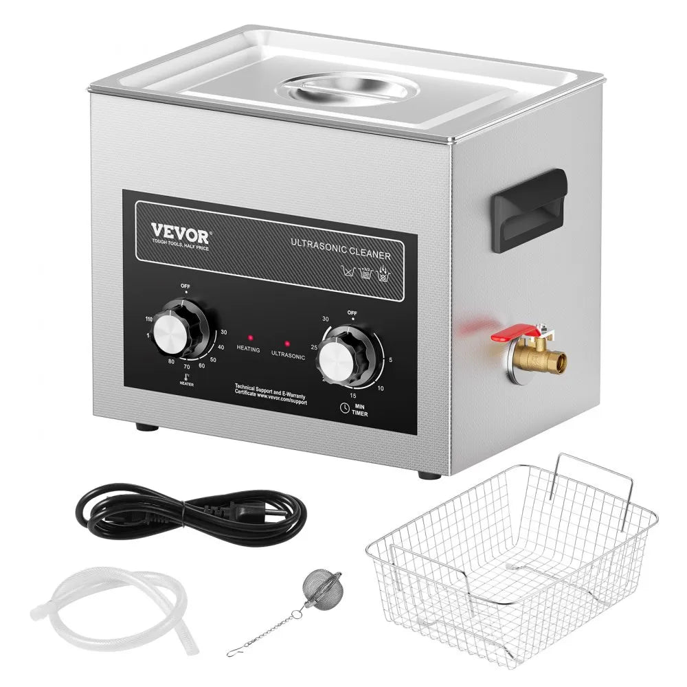 VEVOR 10L Ultrasonic Cleaner with Heater Timer & Basket Digital Sonic Machine