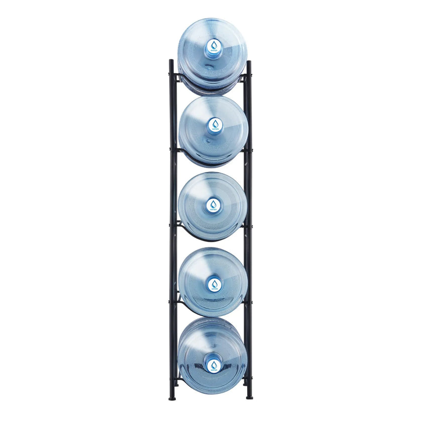VEVOR 5 Tiers Water Jug Holder Single Row Water Bottle Rack for 5 Bottles Black