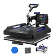 VEVOR 5 in 1 Heat Press Machine 15x15 in 30oz Tumbler Press T-Shirts Black+Blue