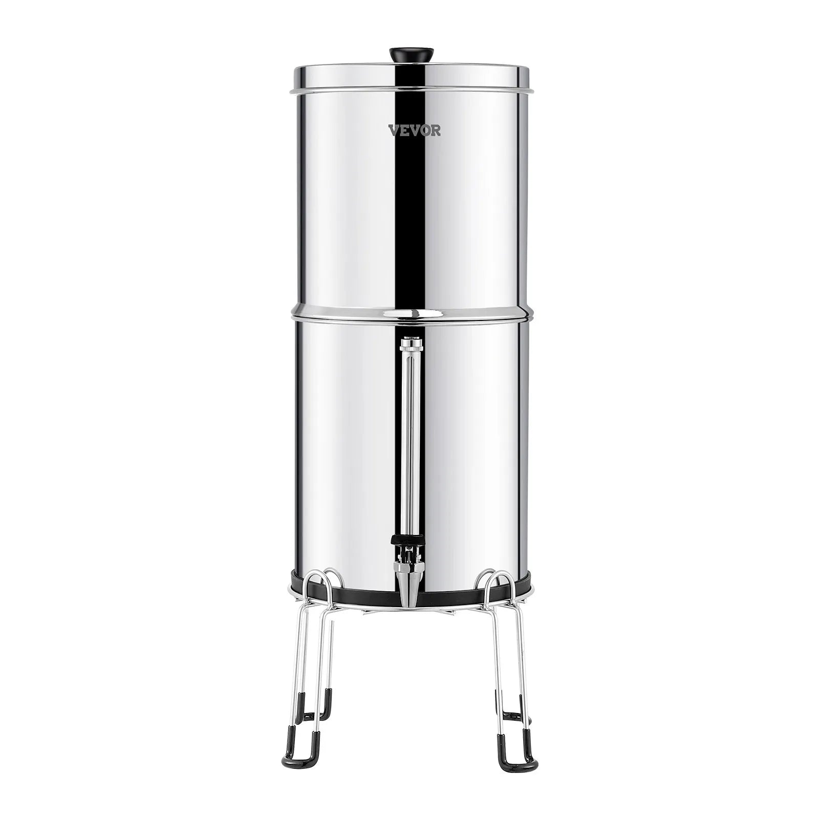 VEVOR 2.25G Gravity-fed Water Filter Countertop System Stainless Steel 4 Filters