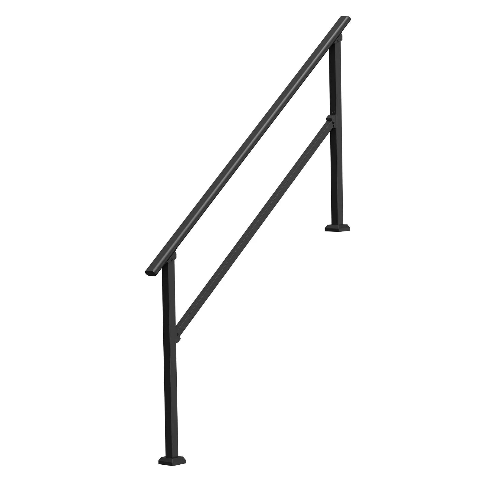 VEVOR 5-6 Handrails for Outdoor for Seniors Porch Deck Black Square Tube Steel