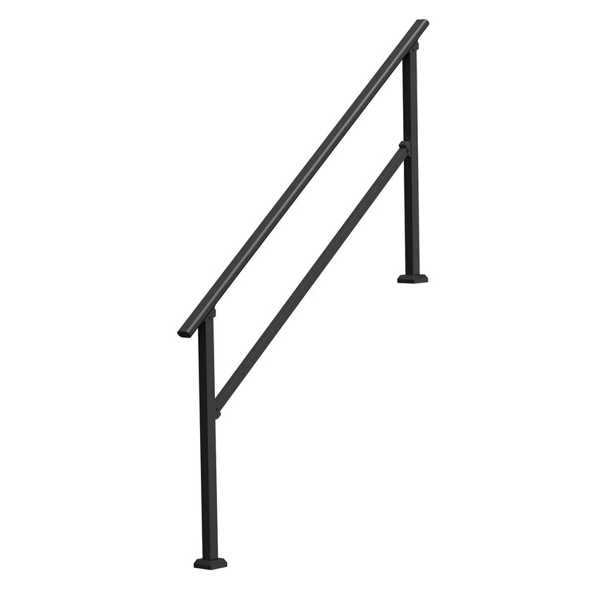 VEVOR 5-6 Handrails for Outdoor for Seniors Porch Deck Black Square Tube Steel