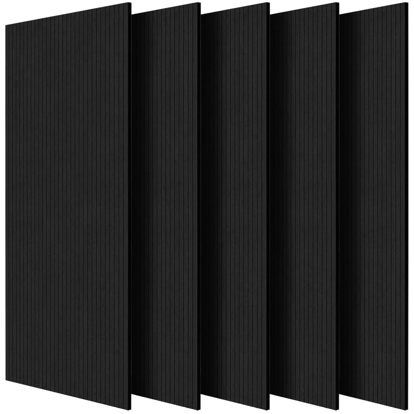 VEVOR 5 Pack Acoustic Wall Panels 47.2 x 23.6 x 0.4 inch Self-Adhesive Black