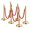 VEVOR 6 Pcs Gold Stanchion Post 4 Red Velvet Ropes Sand Injection Hollow Base