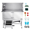 VEVOR 50 Inch Dog Grooming Bath Tub Stainless Steel w Ramp Water Filter Left