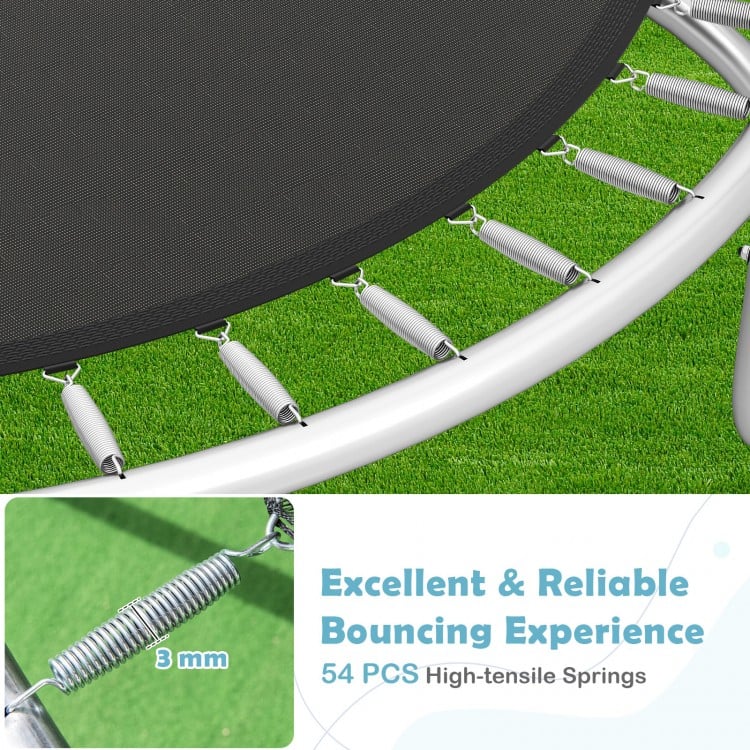 10FT Outdoor Trampoline Heavy-Duty Recreational Trampoline with Safety Enclosure Net
