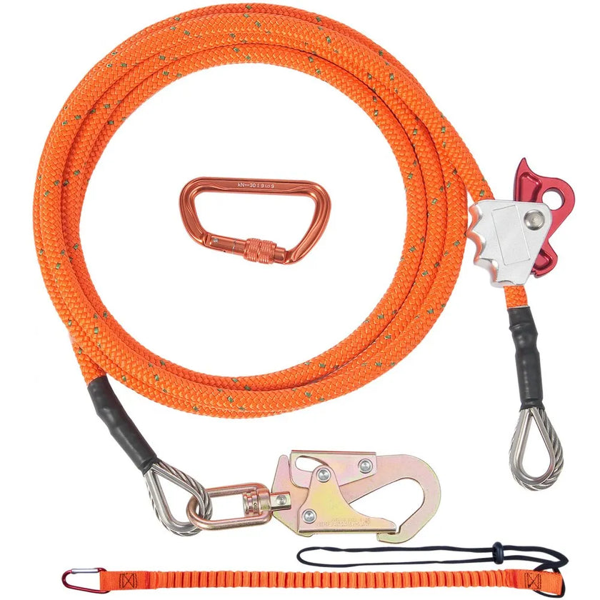 VEVOR 16mm Steel Core Flipline 12ft(3.6m) Arborist Flipline for Fall Protection