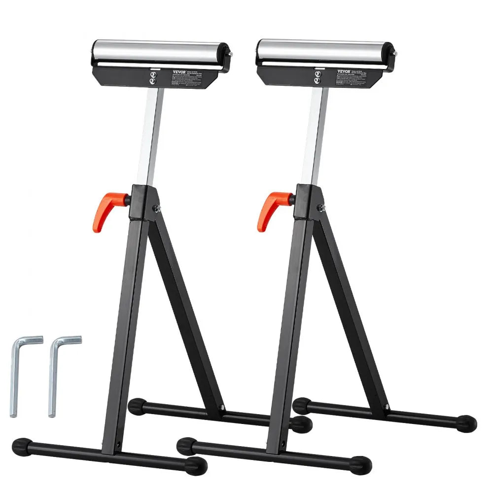 VEVOR 2 PCs Woodworking Roller Stands Max Load 135 lb Adjustable 26.8-42.5 in