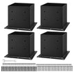 VEVOR 4 Pcs 4x4 Post Base Bracket Wood Fence Post Anchor Inner Size 3.6x3.6 in