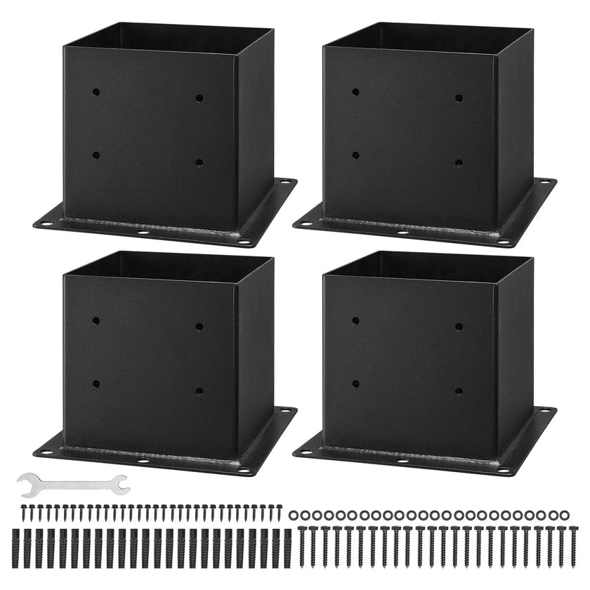 VEVOR 4 Pcs 4x4 Post Base Bracket Wood Fence Post Anchor Inner Size 3.6x3.6 in