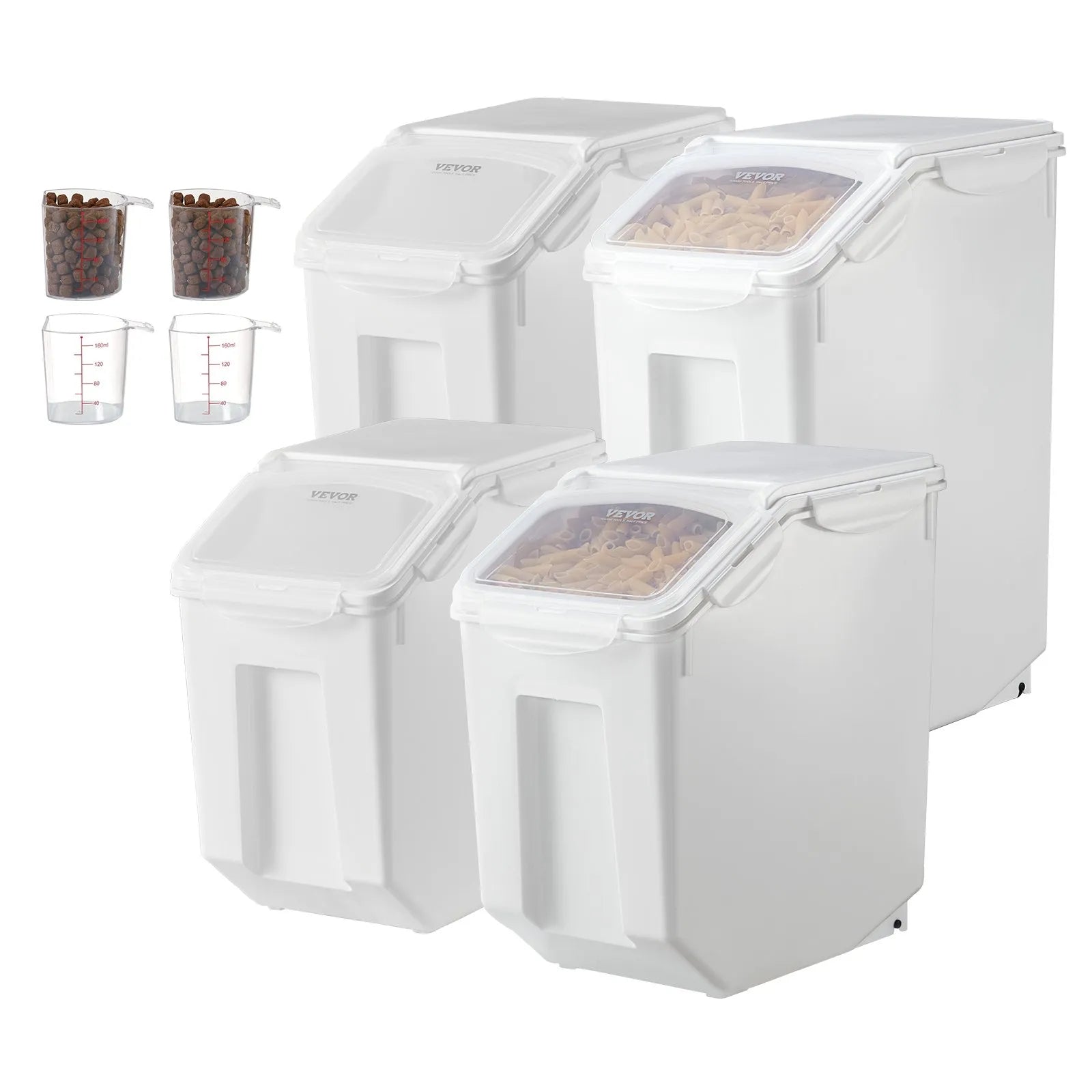 VEVOR 3.5Galx2 + 4.5Galx2 Ingredient Storage Container Airtight Kitchen Bin