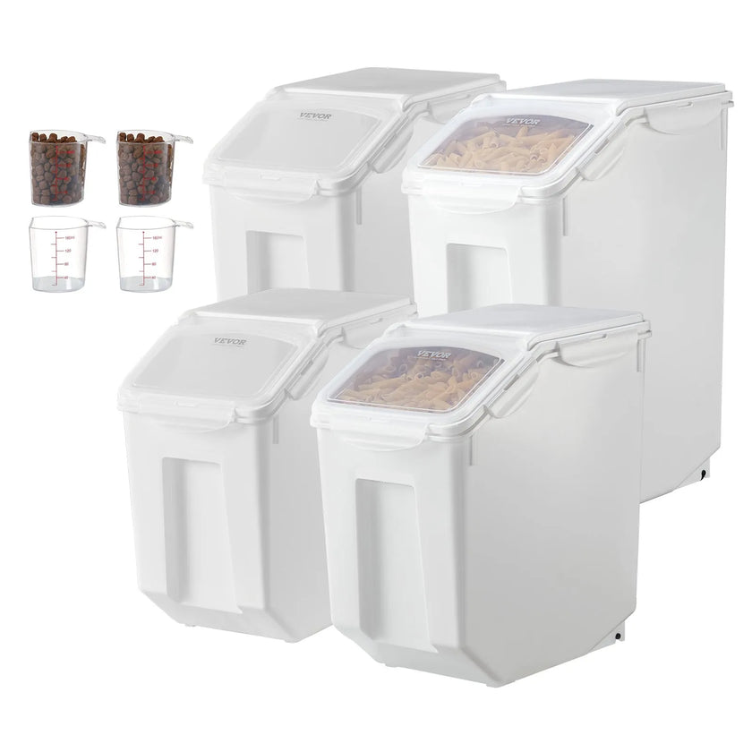 VEVOR 3.5Galx2 + 4.5Galx2 Ingredient Storage Container Airtight Kitchen Bin