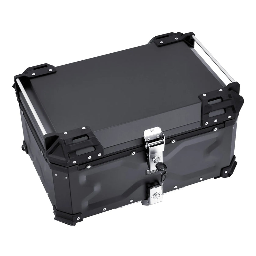 VEVOR 65L Motorcycle Top Case Universal Motorbike Tail Box with Leather Lining