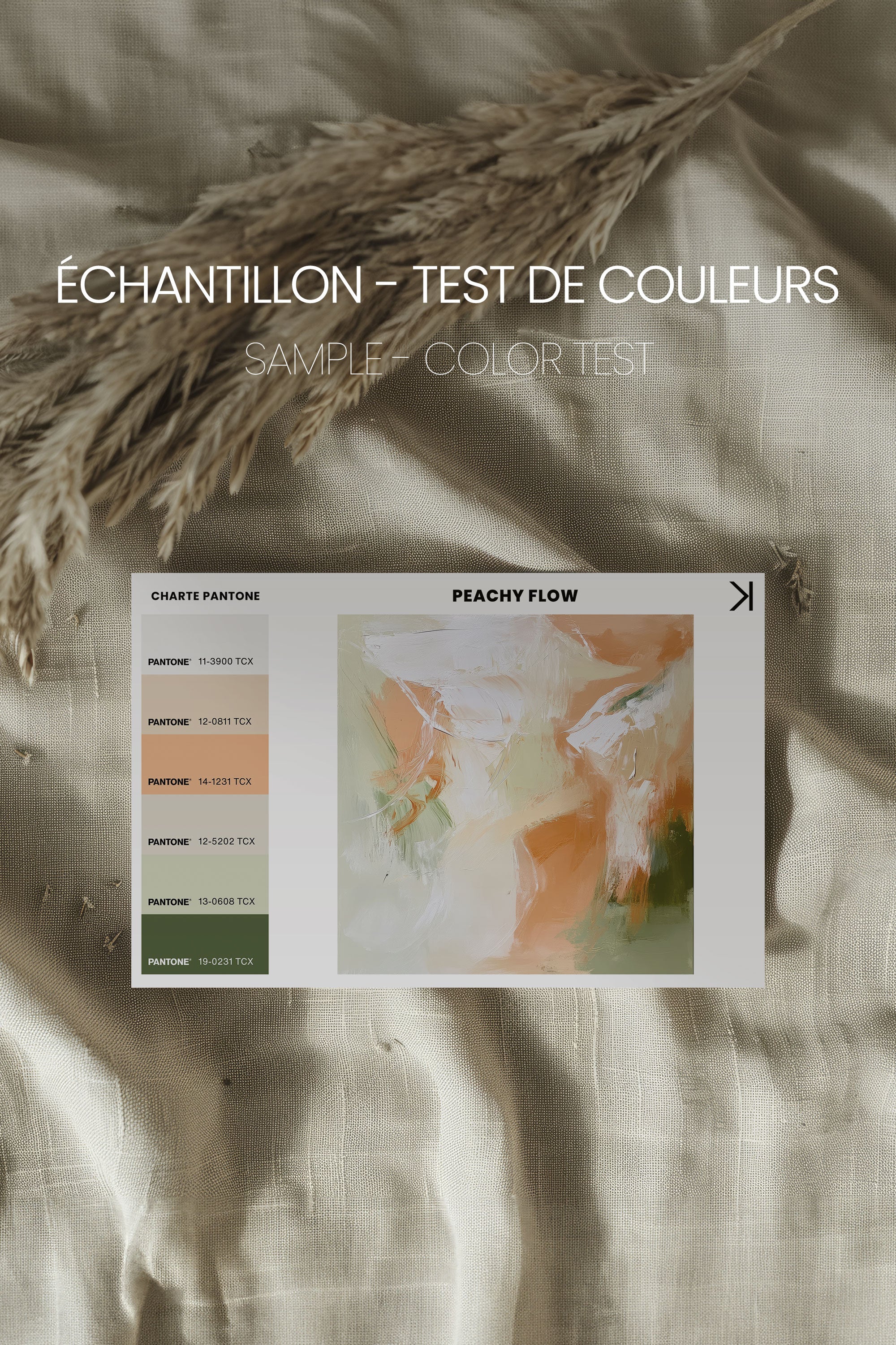 PEACHY FLOW, Oeuvre sur toile étirée
