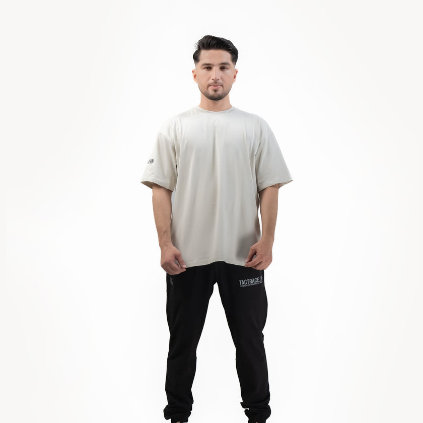 OPERATOR_77 OVERSIZED TEE — TACTICAL BEIGE