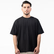WOLFMODE_77 OVERSIZED TEE — WAR BLACK
