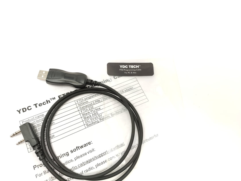 YDC TECH FTDI Genuine USB Programming Cable for BTECH, BaoFeng, Kenwood, and AnyTone Radio