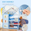 Qaba Kids Toy Storage Organiser, 3 Cabinets, 4 Bins, Bookshelf, ASTM Certified, Ages 3-8, Blue