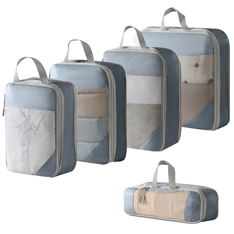 Travel Compression Packing Cubes Set – Mesh Storage Bags for Luggage