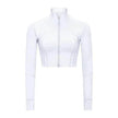 Autumn And Winter New Elastic Slim-fit High neck Zip Up Yoga crop top
