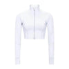 Autumn And Winter New Elastic Slim-fit High neck Zip Up Yoga crop top
