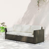 Patio Couch PE Wicker Deep Seating Outdoor Sofa With Removable Cushions, 3 Seater Rattan Sofa, Outdoor Furniture For Balcony, Deck, Garden And Poolside, Cream White