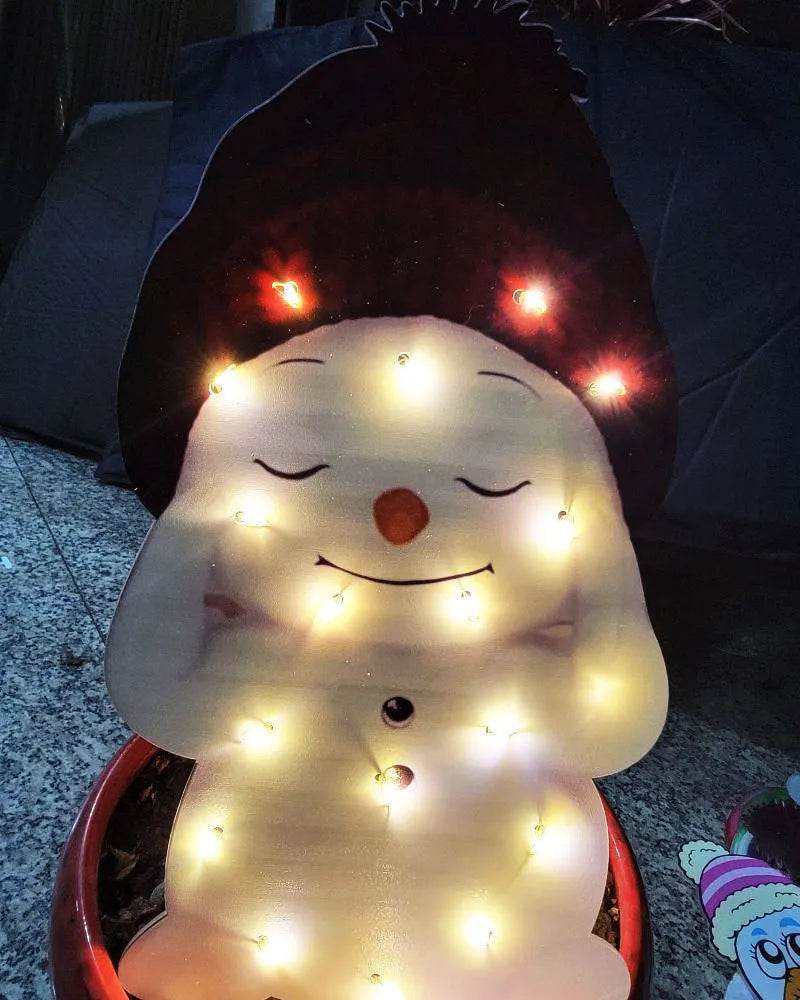 Christmas Scene Decoration With LED Lights Christmas Snowman Ornaments