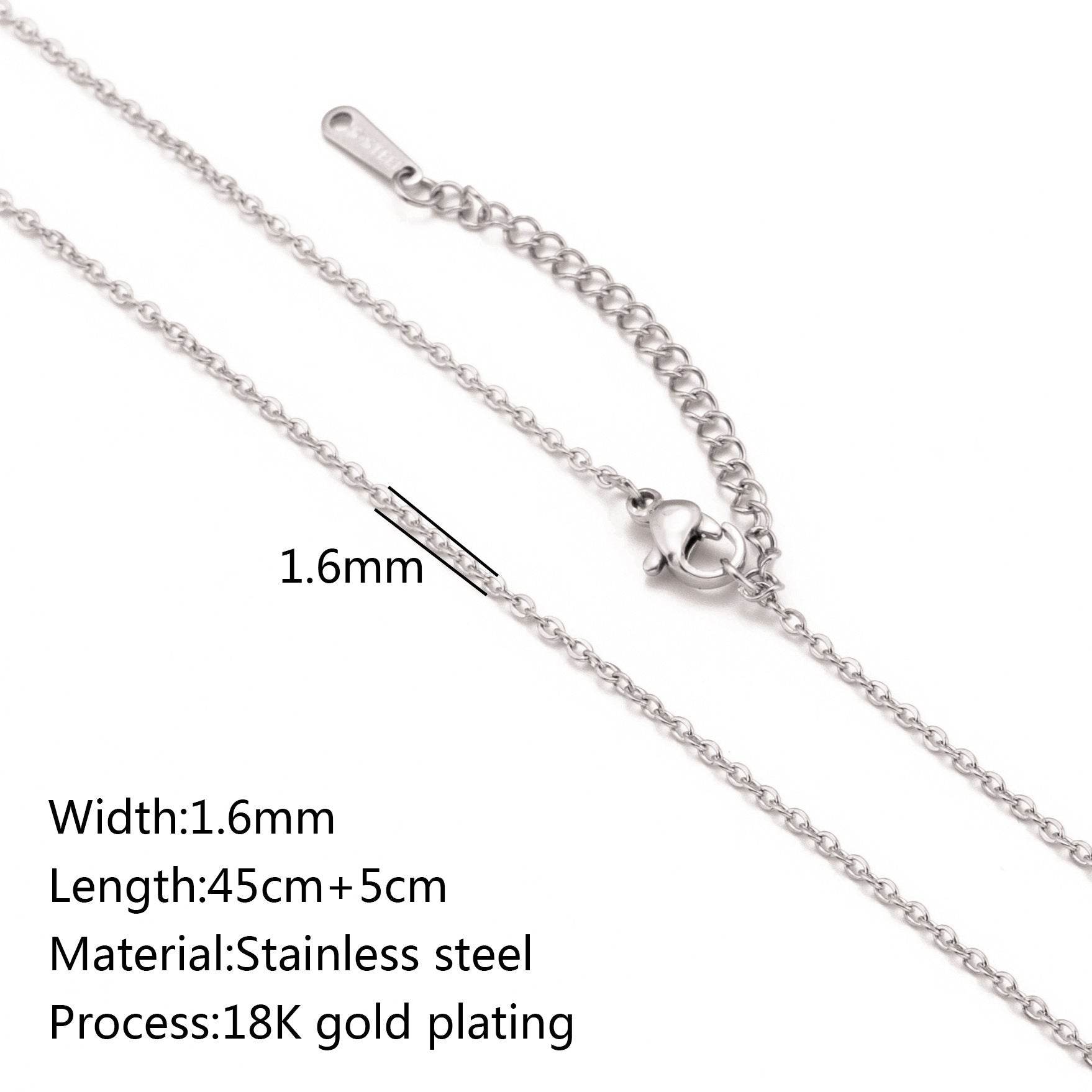 Stainless Steel Vacuum Vapor Plating 18K Gold Color Protection Lip Chain Necklace