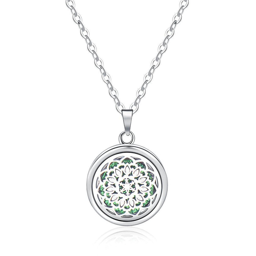 Open Round Hollow Perfume Box Necklace