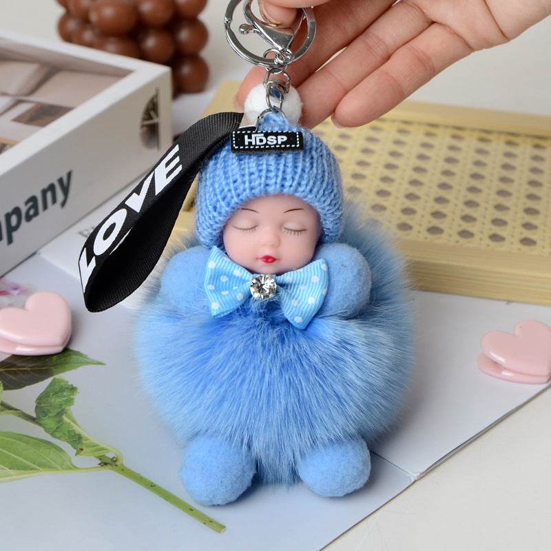 Cute Sleeping Doll Plush Doll Keychain Pendant Backpack Handbag Wallet Accessories
