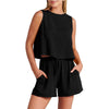 Women Summer Casual 2pcs Short set Athleisure Outfit