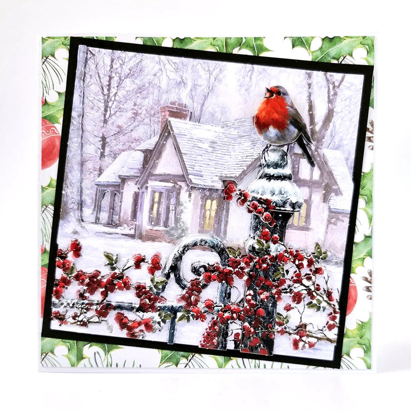 Die Cut Decoupage – Robin On Railing (Pack Of 3)