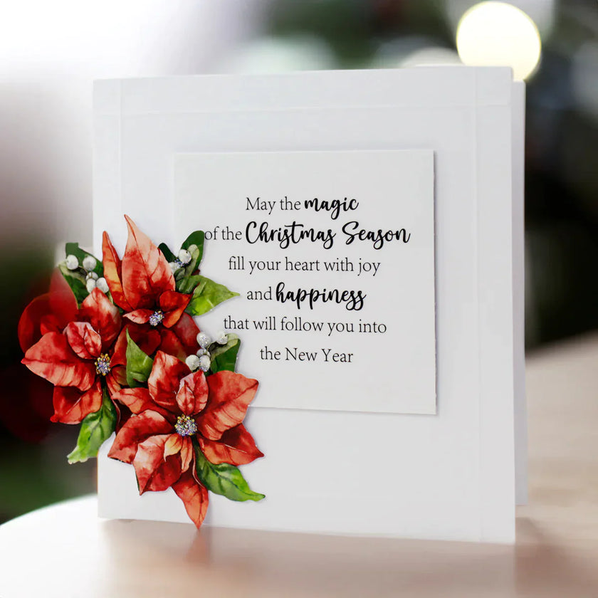 Die Cut Decoupage – Poinsettia and Christmas Tree (Pack Of 4)