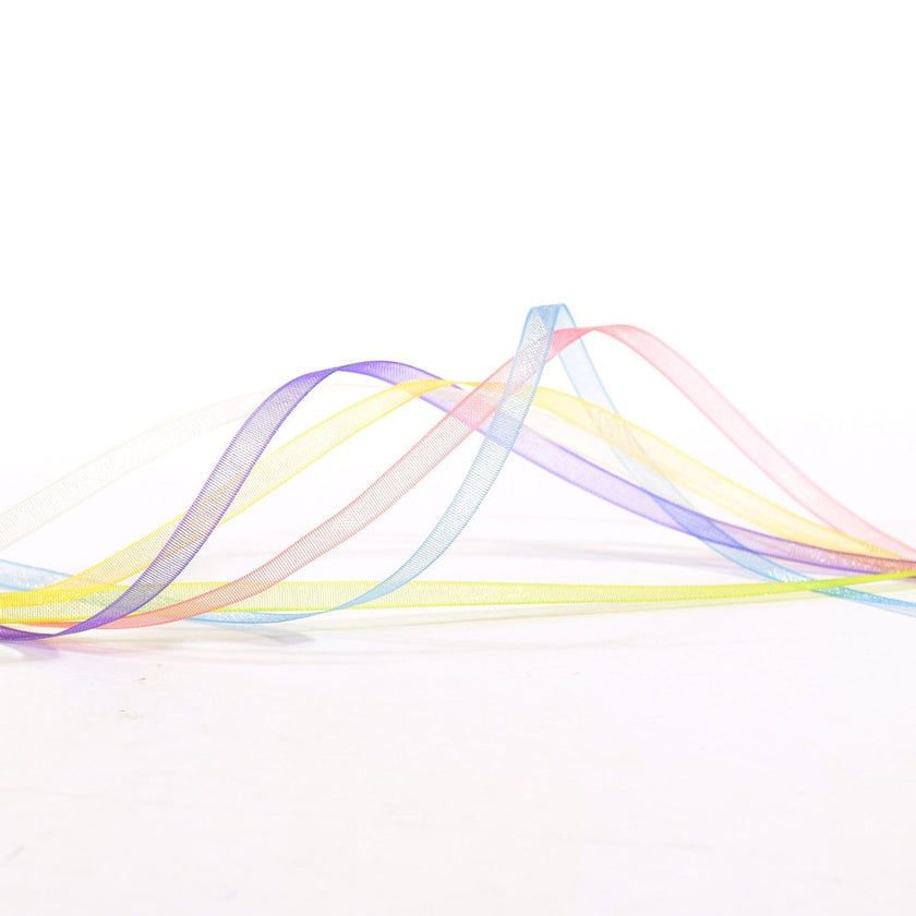 Vaessen Creative Organza Ribbon 6 Colours 3mmx2m Spring