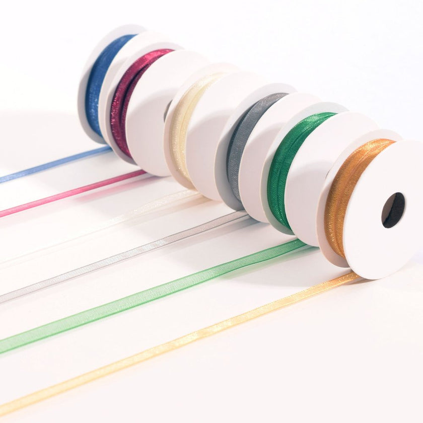 Vaessen Creative Organza Ribbon 6 Colours 3mmx2m Christmas