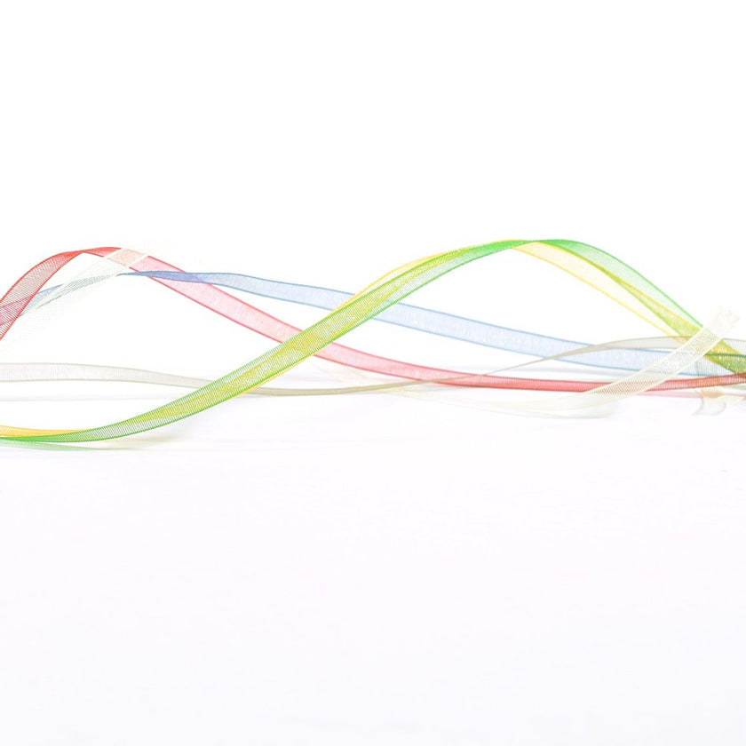 Vaessen Creative Organza Ribbon 6 Colours 3mmx2m Christmas