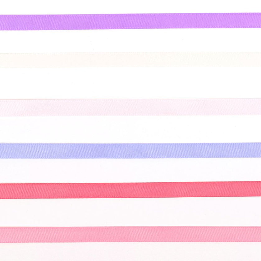 Vaessen Creative Satin Ribbon 6 Colours 6mmx2m Baby Pink