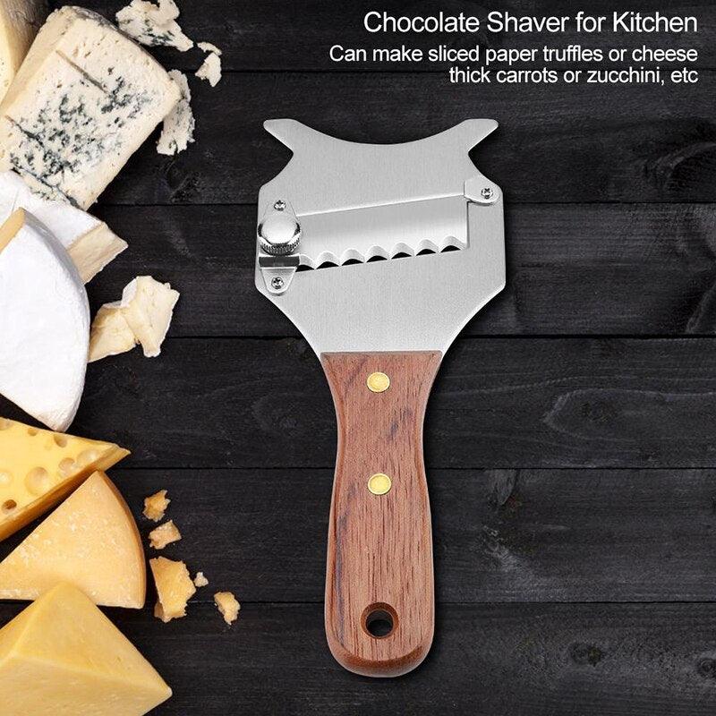 Adjustable Chocolate Shaver – Stainless Steel Truffle & Cheese Slicer with Wooden Handle