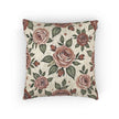 Vintage Rose Floral Woven Pillow | Tapestry Rose Throw Pillow