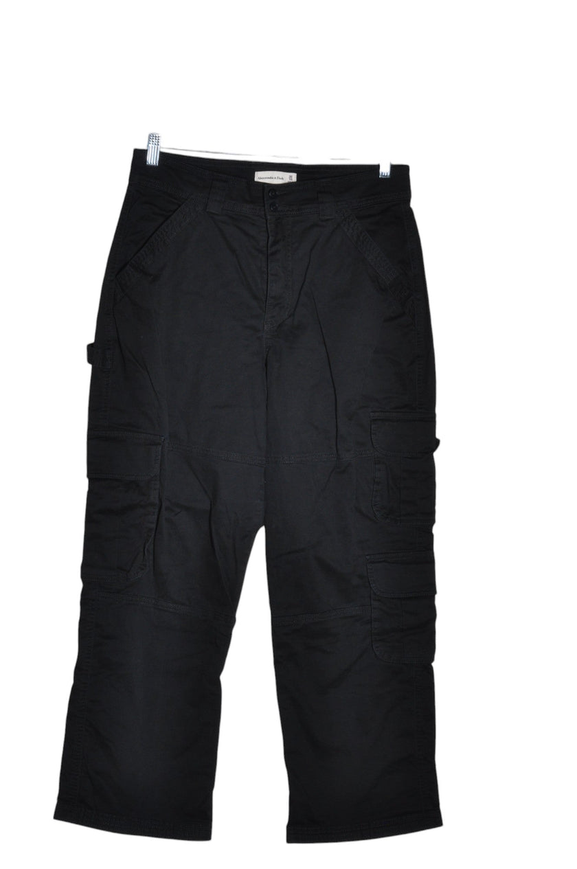 ABERCROMBIE & FITCH Women Cargo Pants Regular fit in Black - 30