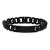 Men’s Black Stainless Steel Cuban Link ID Stealth Biker Bracelet
