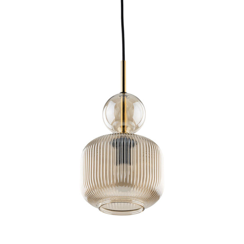 SOPHIA Ribbed Glass Pendant Light for Kitchen Island, Dining Room & Contemporary Interiors