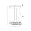 Ballo 6-Light Scandinavian Pendant Light for Dining Table & Kitchen Island
